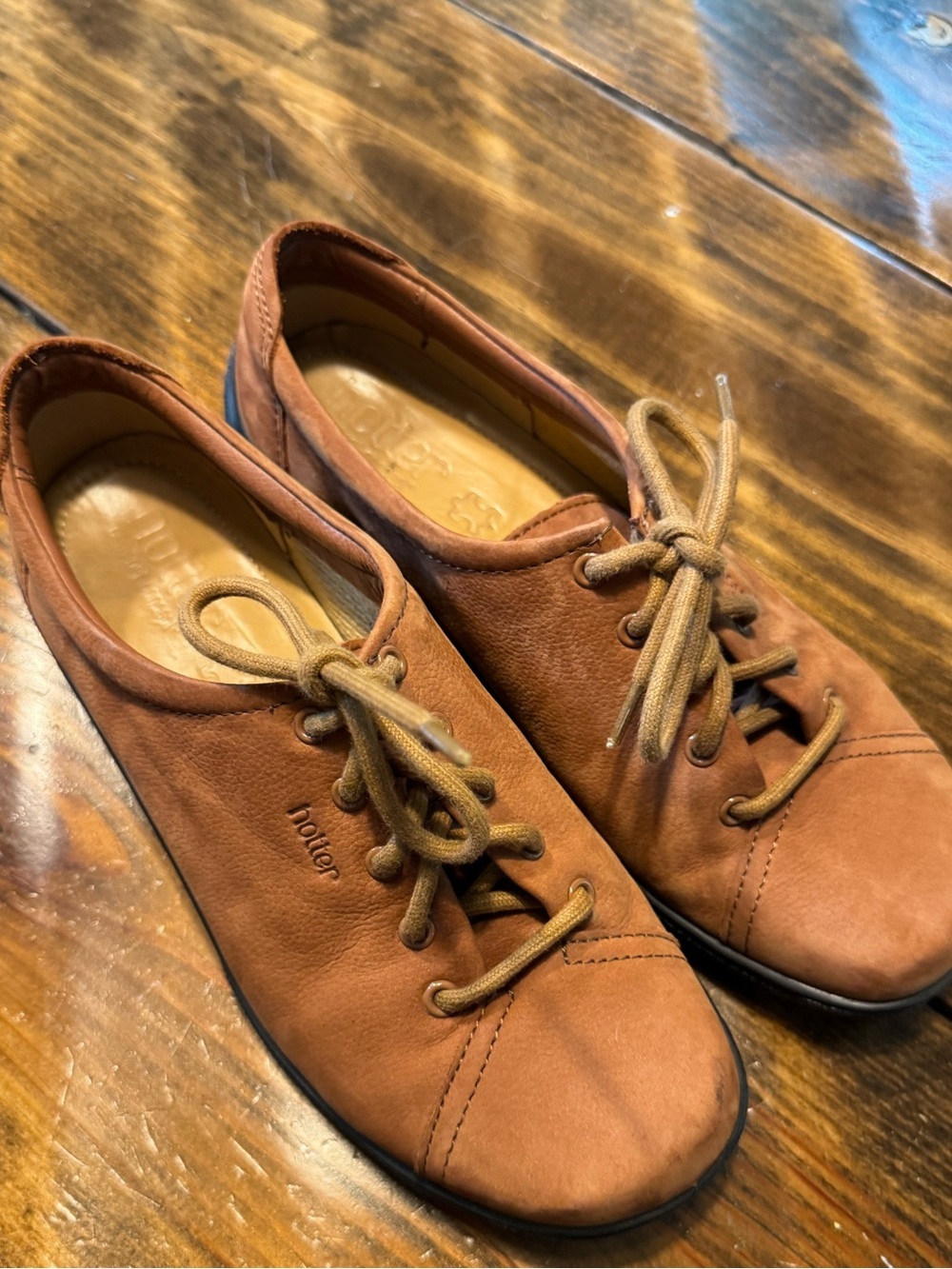 Hotter Tan suede Comfort Concept Tie Shoes Size 7 EU38.